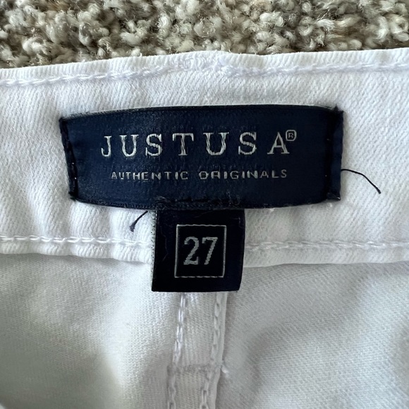 JUST USA white denim skinny pant with zip hem size 27 - Picture 4 of 8